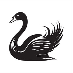 black swan on white,swan, bird, animal, vector, illustration, water, silhouette, symbol, love, lake, nature, art, duck, birds, cartoon, drawing, feather, black, beak, icon, design, wing, swimming, swa