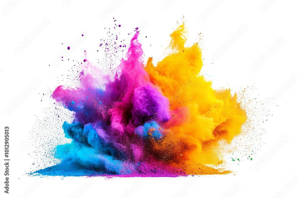 Aufkleber A vibrant explosion of colorful powder creating a dynamic and energetic visual effect.