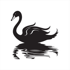 black swan on white,swan, bird, animal, vector, illustration, water, silhouette, symbol, love, lake, nature, art, duck, birds, cartoon, drawing, feather, black, beak, icon, design, wing, swimming, swa