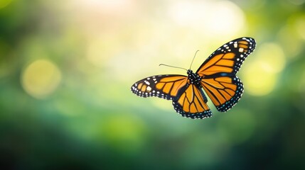 Fototapeta premium Monarch Butterfly in Flight