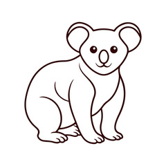 Cute koala isolated on a white background. Vector illustration.