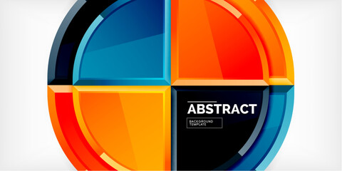 Obraz premium Glossy circles geometric background. Vector Illustration For Wallpaper, Banner, Background, Card, Book Illustration, landing page