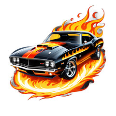 Fototapeta premium sports car on fire