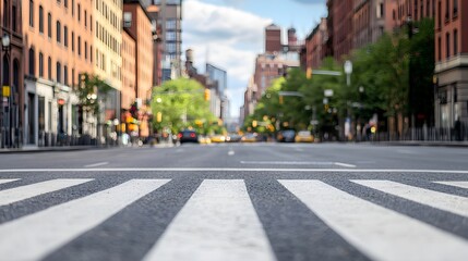 Obraz premium Pedestrian-friendly streets featuring diverse transport options, vibrant urban environment promoting accessibility and community interaction