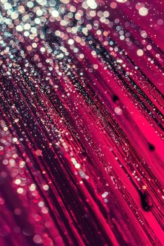 Abstract Closeup of Pink and Black Material with Shimmering Bokeh