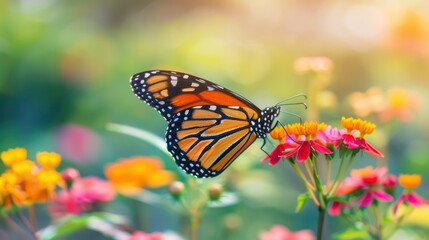 Monarch Butterfly on Flowers