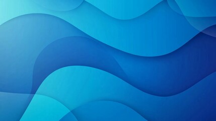 Fototapeta premium Abstract blue background with wavy shapes.