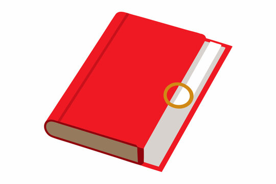 recommend clip art: Red book symbol on the white background