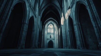 Fototapeta premium Mystical Light Shining Through Cathedral Windows - Made with Generative AI