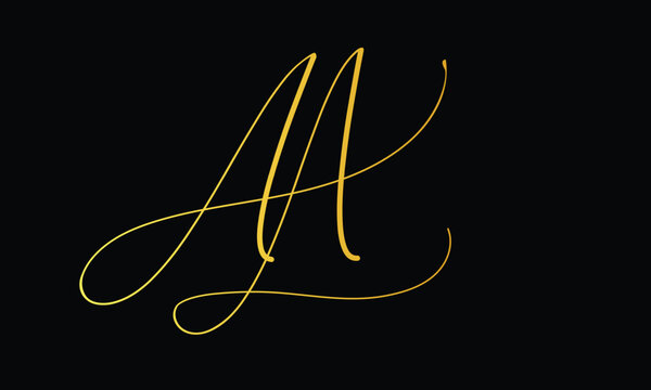 AA A A initial signature logo template vector