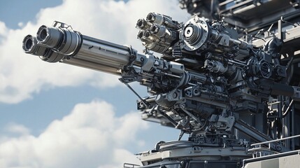 An intricately designed anti-aircraft defense system stands poised, highlighting its advanced features and operational efficiency.