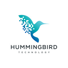 Hummingbird Colibri Logo Template, Technology, Smart, Future, Logo Design Vector.