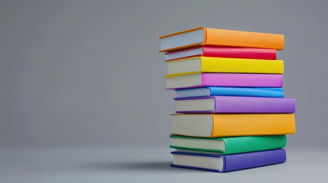 A Stack of Colorful Books - Powered by Adobe