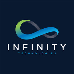 Abstract infinity logo template design. Endless symbol and icon, modern clean style vector illustration