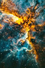 Obraz premium A vibrant nebula with swirling gas and scattered stars