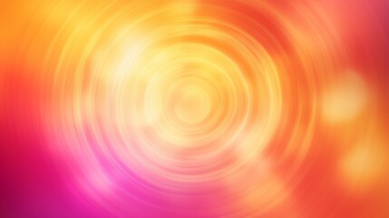 Obraz premium Abstract orange and pink blurred background with a circular gradient, soft lighting, yellow and white color scheme, simple background. For card, invitation, social media, presentation, advertising.