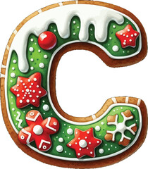 Christmas Gingerbread Alphabet ClipArt
