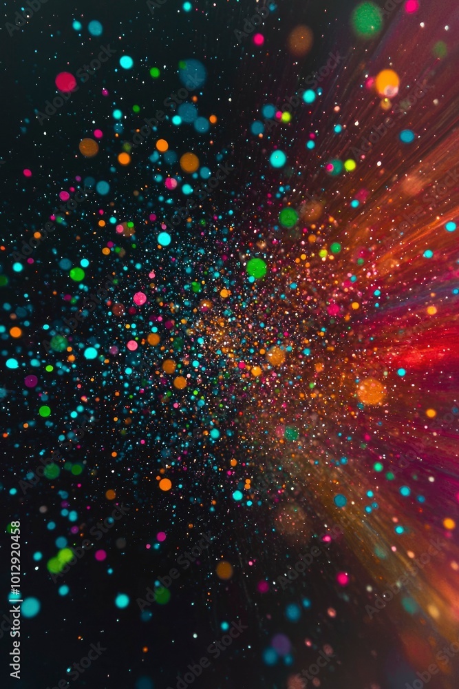 Poster abstract background of multicolored bokeh and sparkles