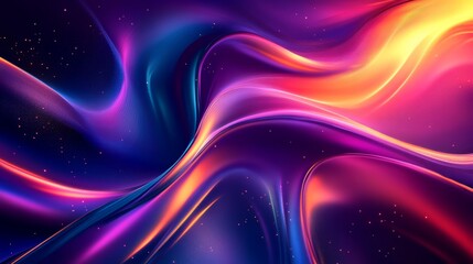 Colorful Abstract Waves with Vibrant Hues and Swirls