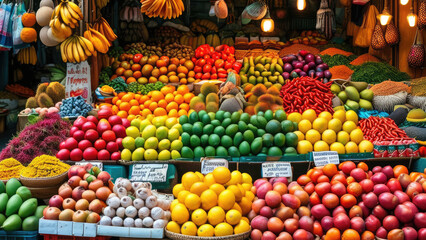 Cultural Exploration in a Bustling Asian Fruit Market: A Vibrant Journey