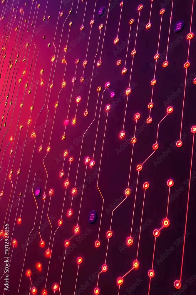 Poster abstract representation of a circuit board with glowing connections
