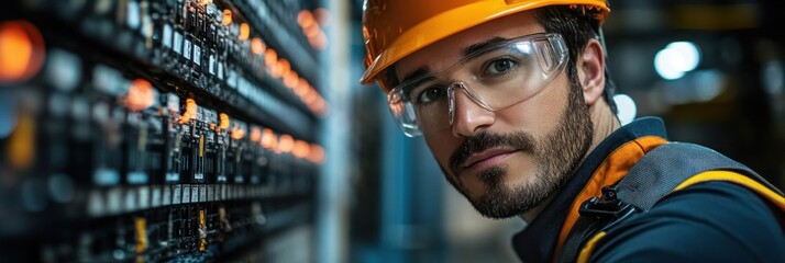 Industrial Worker Wearing Safety Gear