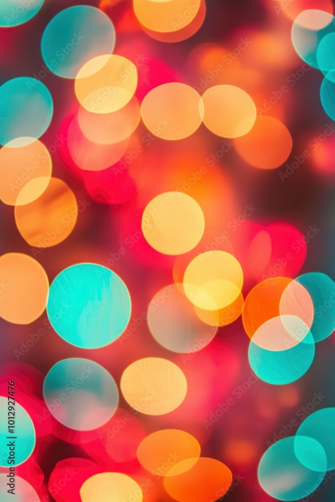 Poster abstract blurred background of colorful bokeh lights