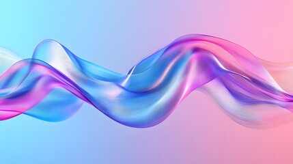 A mesmerizing abstract wallpaper featuring fluid, iridescent waves and holographic colors that shift and blend