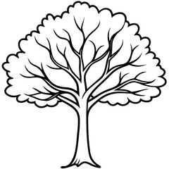 Obraz premium Tree silhouette with white background