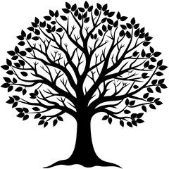 Fototapeta premium tree silhouette vector on white background