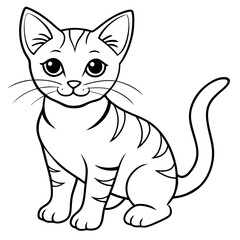 Obraz premium cat cartoon line art on white background