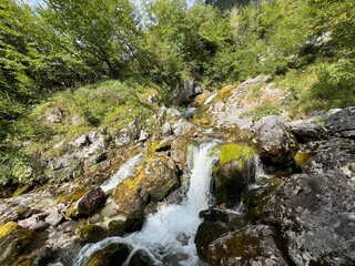 Waterfalls and cascades under the source of the river Soča, Trenta (Triglav National Park, Slovenia) - Wasserfälle und Kaskaden unter der Quelle des Flusses Soča, Trenta (Triglav-Nationalpark)