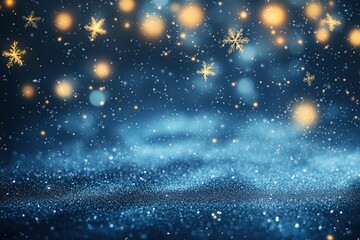 Obraz premium Shiny Golden Stars in Winter Night Sky