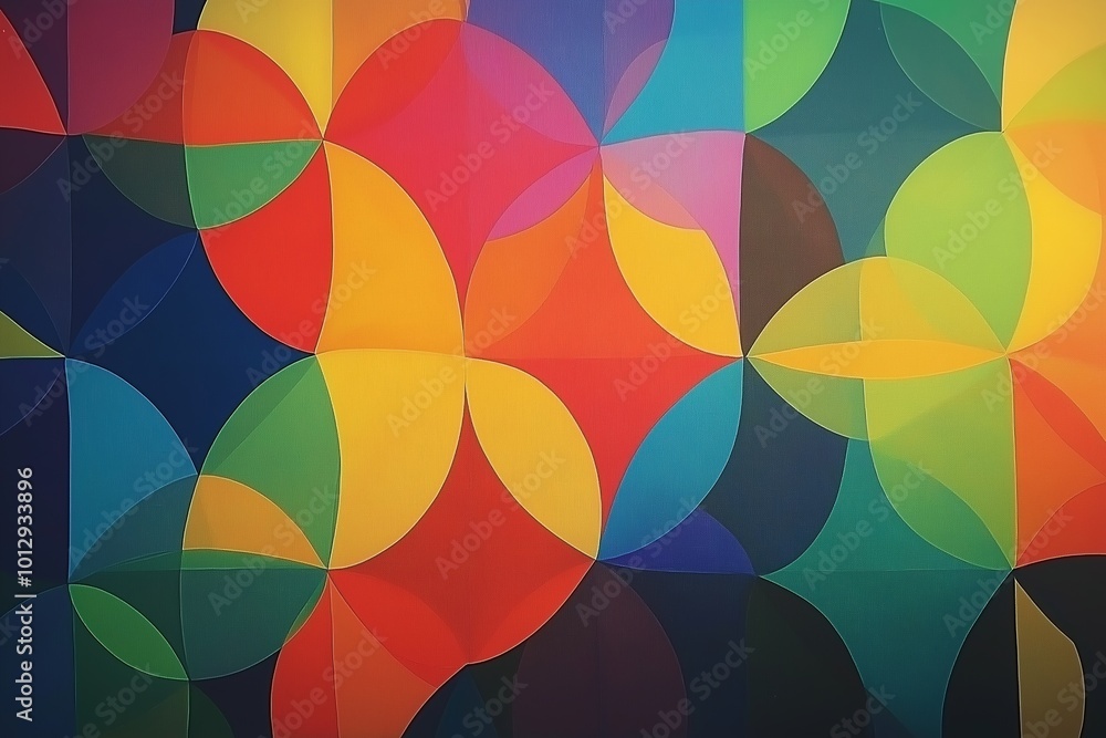 Poster colorful background with many different shapes. the shapes are in different colors and sizes. the ba
