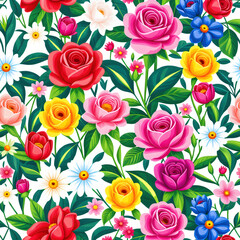 Fototapeta premium seamless pattern with roses 