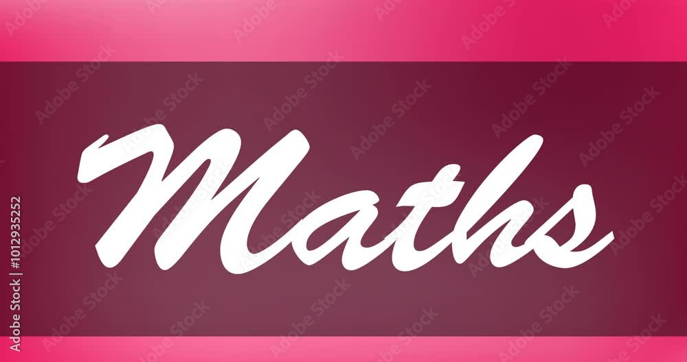 Poster animation of maths text over striped background