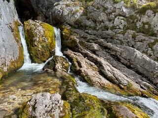 Waterfalls and cascades under the source of the river Soča, Trenta (Triglav National Park, Slovenia) - Wasserfälle und Kaskaden unter der Quelle des Flusses Soča, Trenta (Triglav-Nationalpark)