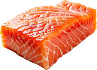 Close-up of Raw Salmon Fillet with Glossy Finish