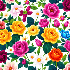 Fototapeta premium seamless pattern with roses 