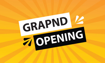 Grand opening  sale poster sale banner design template with  text effect. Vector illustration. EPS 10 