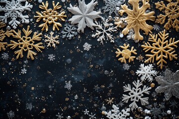 Black and Gold Snowflake Harmony