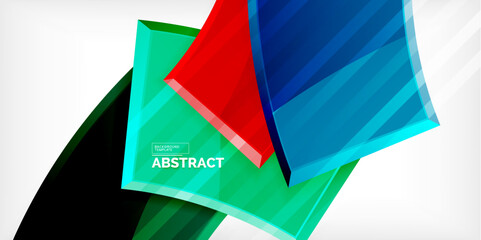 Colorful geometric abstract shapes. Illustration For Wallpaper, Banner, Background, Card, Book Illustration, landing page