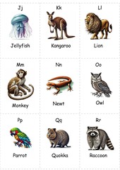 Animal Alphabet Flashcards J-R