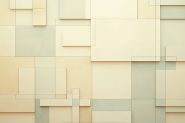 Obraz premium Abstract geometric shapes creating a minimalist mural in soft beige tones for interior design