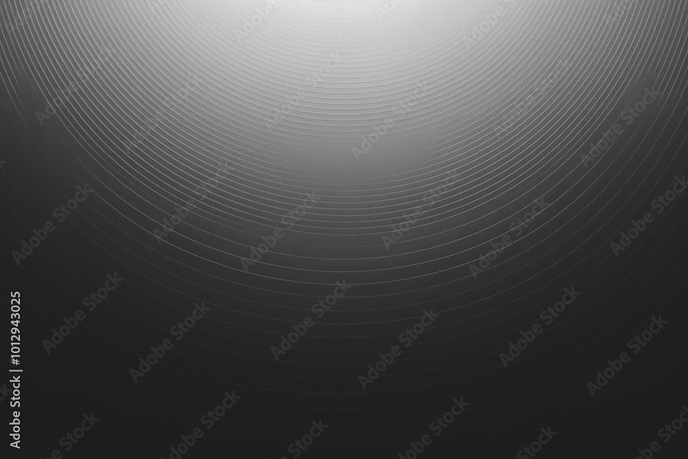 Poster abstract circular patterns with gradient shading in a monochrome color scheme indoors