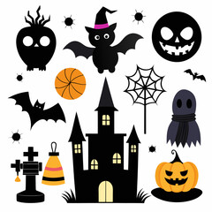 Halloween Design Elements: Spooky Vector Illustrations ' Halloween Vector Elements' Set of Halloween Design Elements - Scary Vector Illustrations"