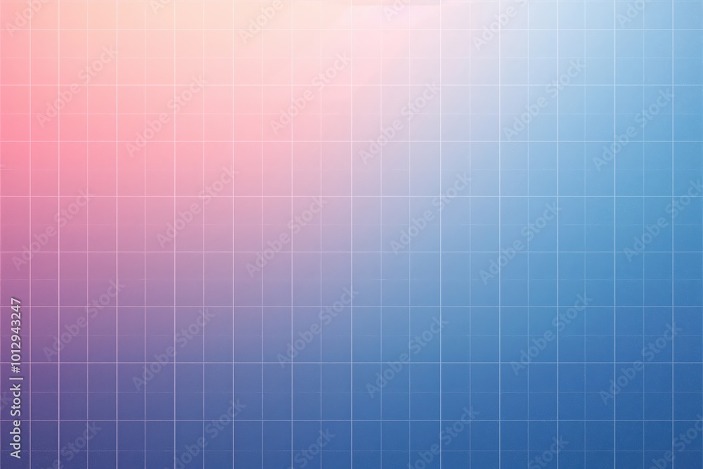 Poster soft gradient background transitions from pink to blue with a subtle grid pattern overlaid