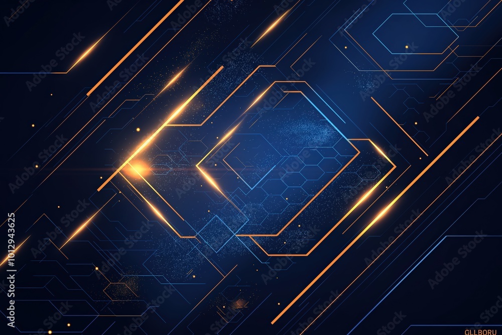 Aufkleber geometric abstract design showcasing dynamic lines and shapes in a dark blue background