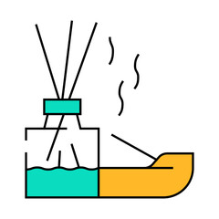 incense smell line icon vector. incense smell sign. isolated symbol illustration