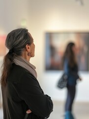 Obraz premium Portrait of Photographer Presenting Their Work